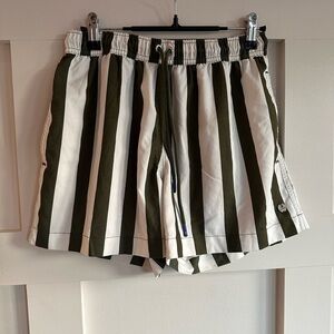 Sunny Patoche Striped Green and White Swim Trunks Retail $148
